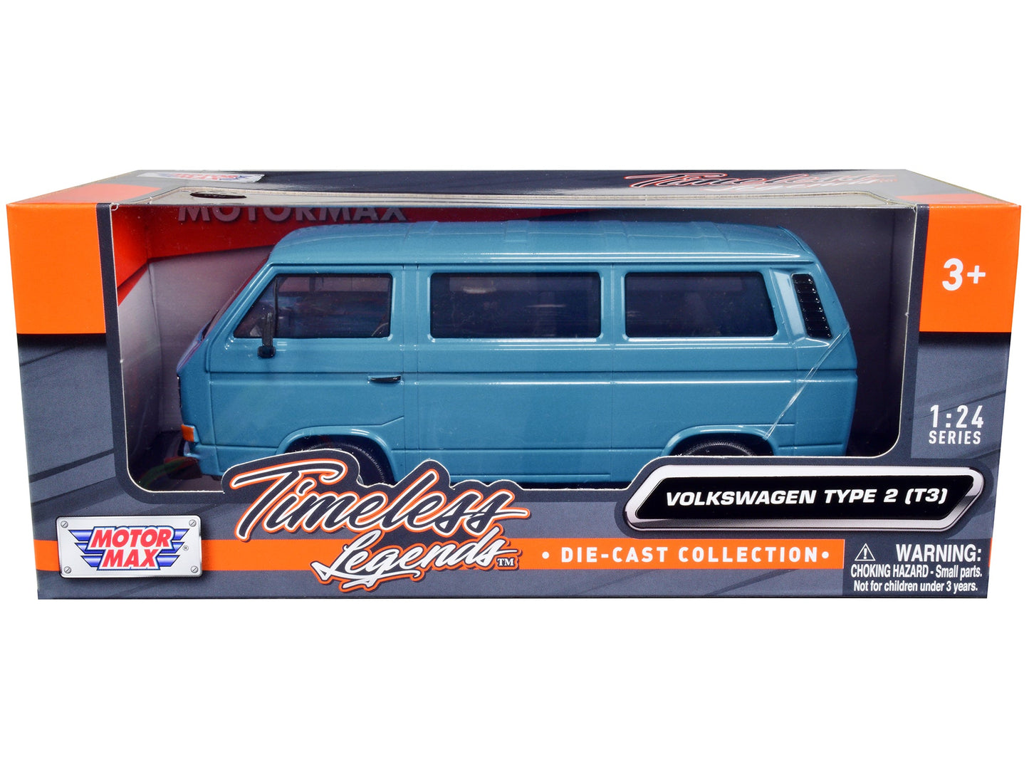 Volkswagen Type 2 (T3) Van Blue "Timeless Legends" Series 1/24 Diecast Model Car