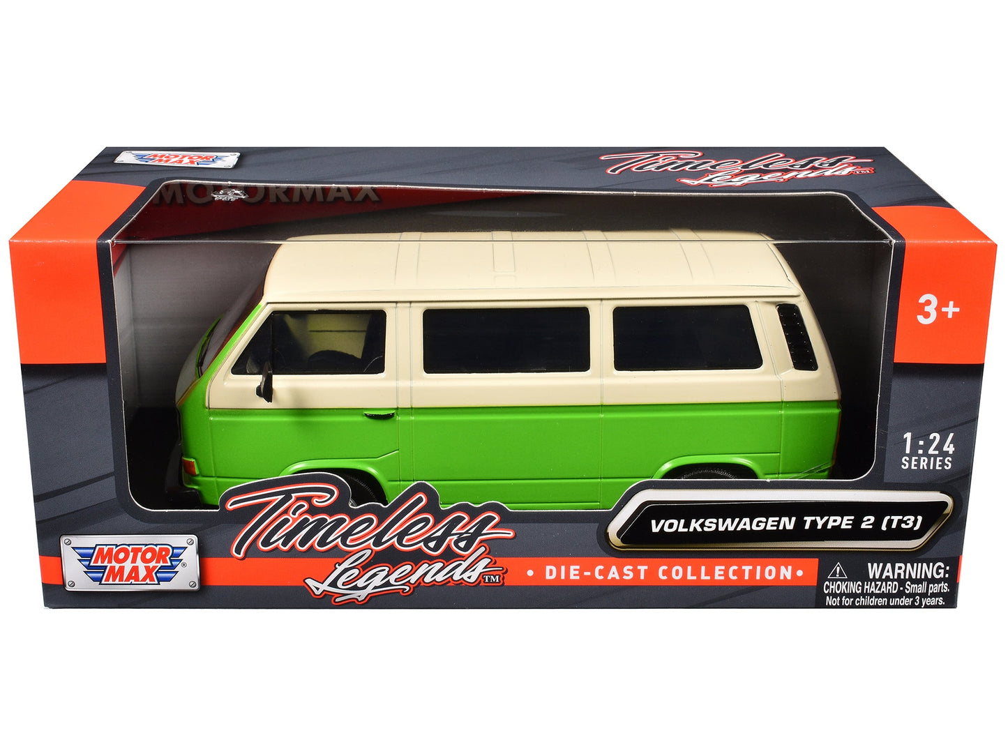 Volkswagen Type 2 (T3) Van Green and Beige "Timeless Legends" Series 1/24 Diecast Model Car