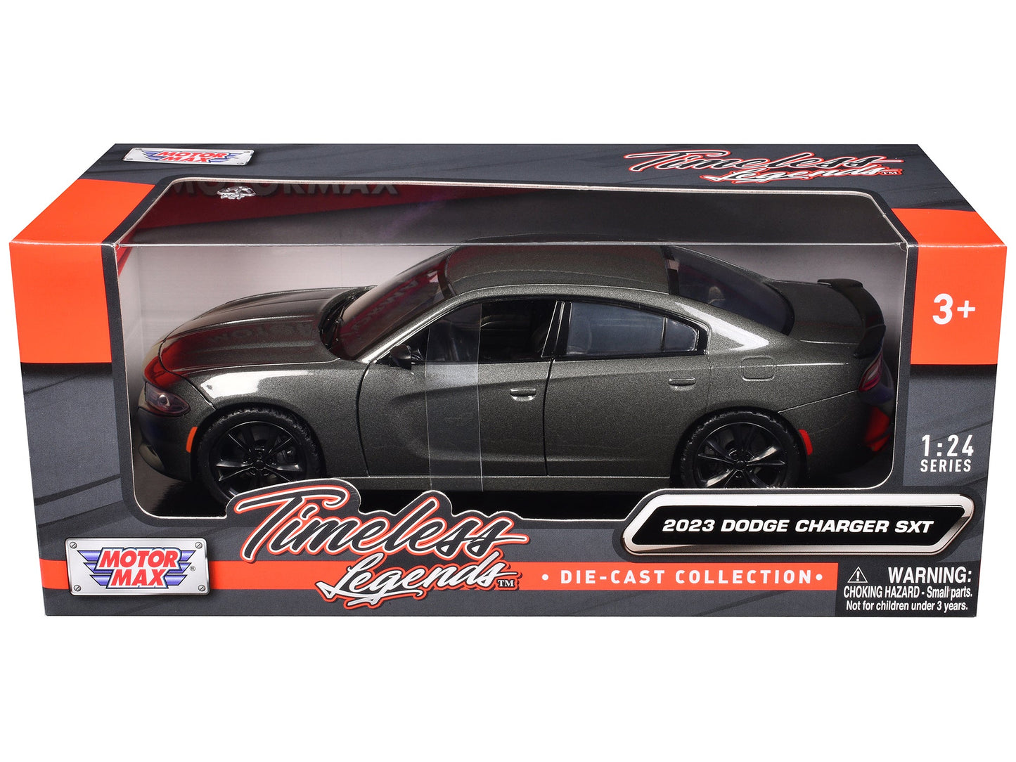2023 Dodge Charger SXT Gray Metallic "Timeless Legends" Series 1/24 Diecast Model Car