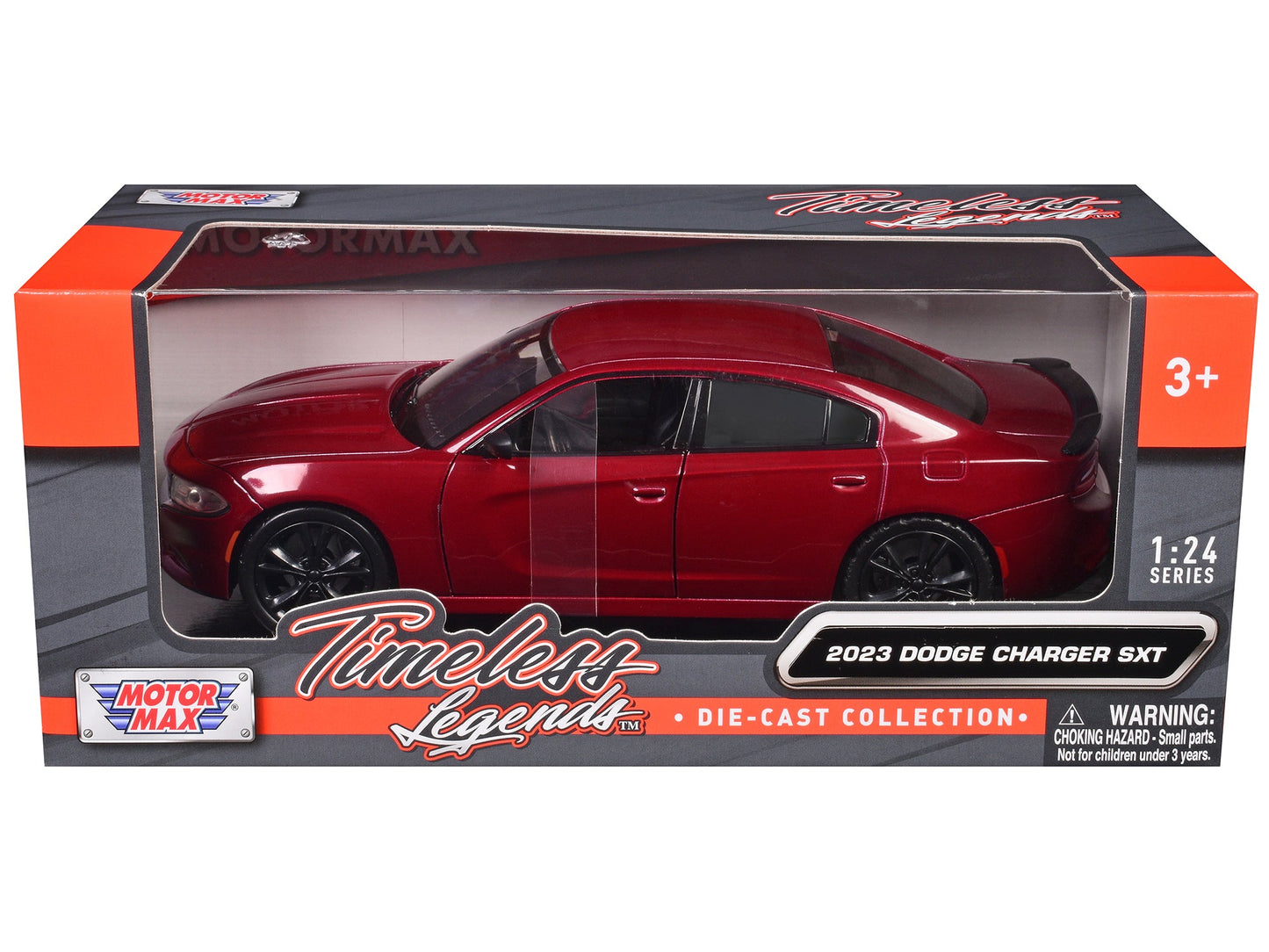 2023 Dodge Charger SXT Red Metallic "Timeless Legends" Series 1/24 Diecast Model Car