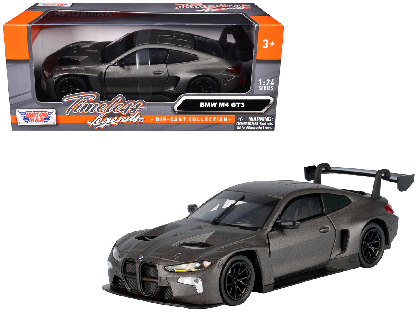 BMW M4 GT3 Matt Black "Timeless Legends" Series 1/24 Diecast Model Car