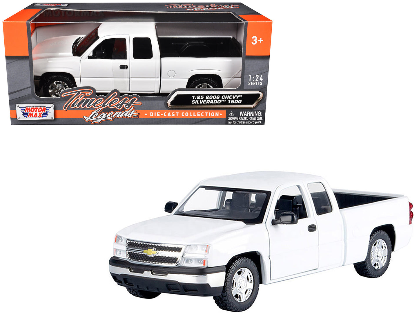2006 Chevrolet Silverado 1500 Pickup Truck White "Timeless Legends" Series 1/25 Diecast Model Car