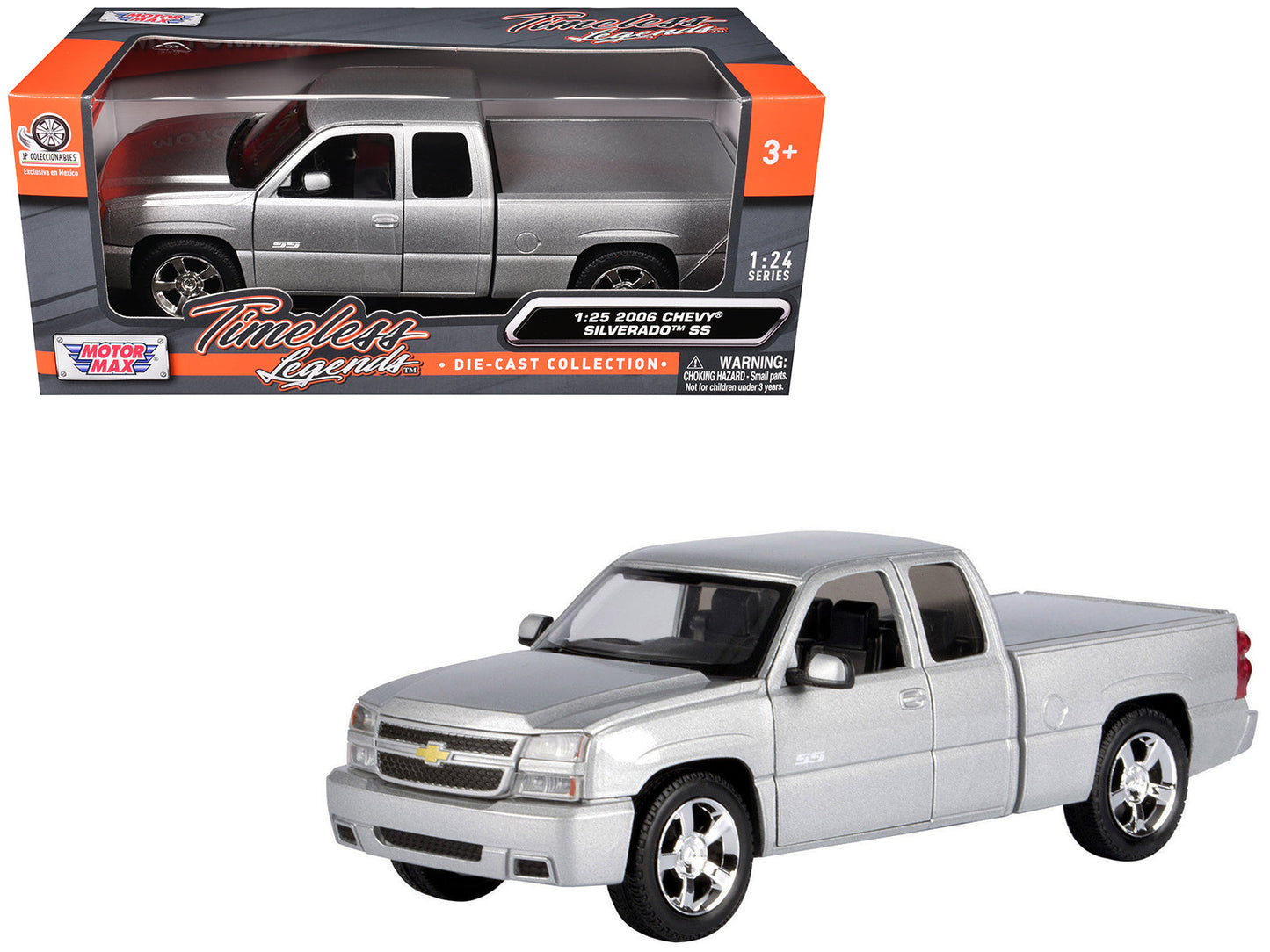 2006 Chevrolet Silverado SS Pickup Truck Silver Metallic "Timeless Legends" Series 1/25 Diecast Model Car