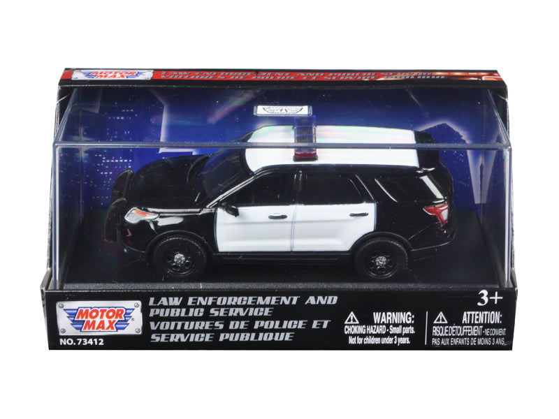 2015 Ford Police Interceptor Utility Plain Black and White 1/43 Diecast Model Car