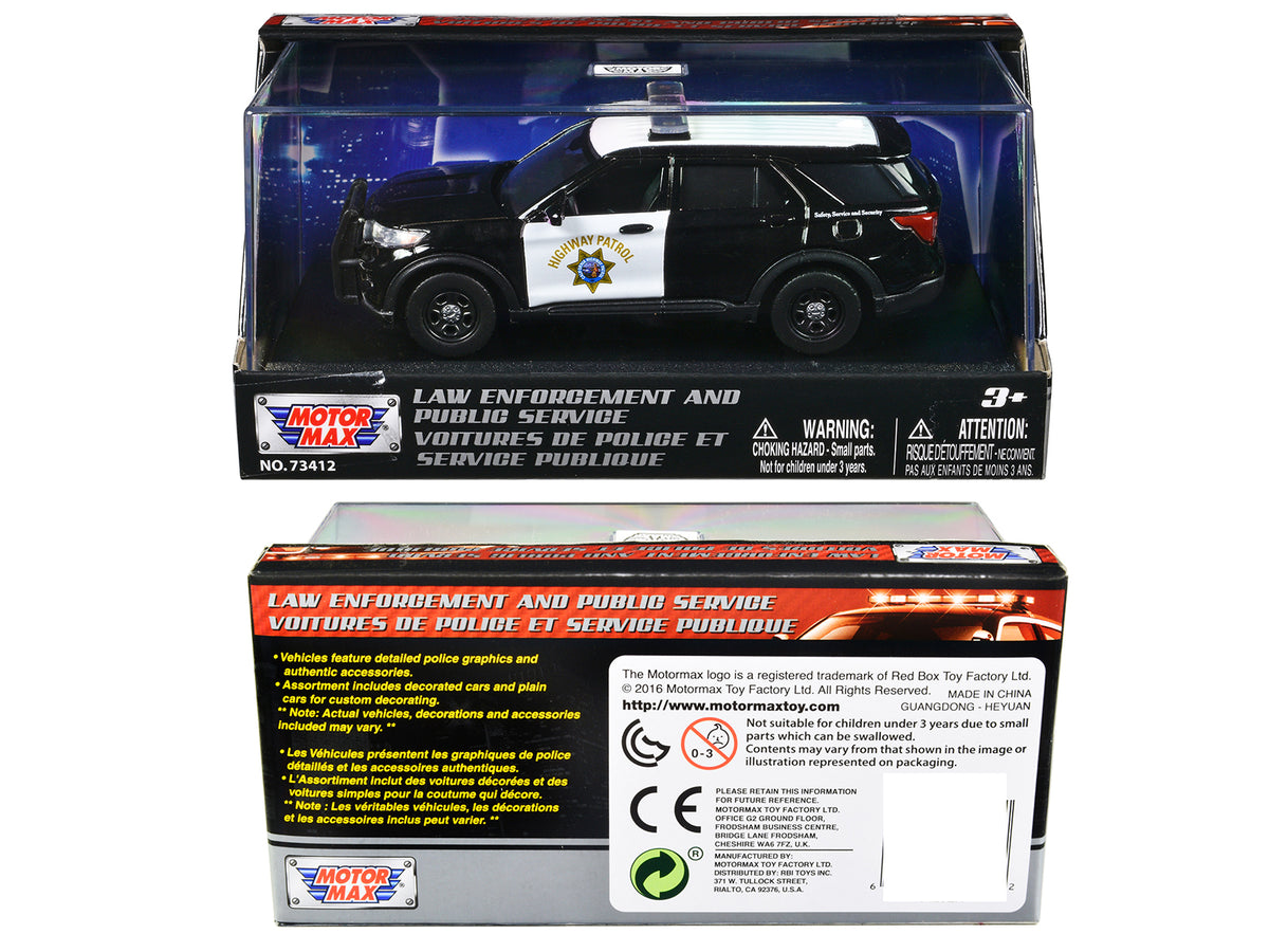 2022 Ford Police Interceptor Utility "California Highway Patrol" Black and White "Law Enforcement and Public Service" Series 1/43 Diecast Model Car
