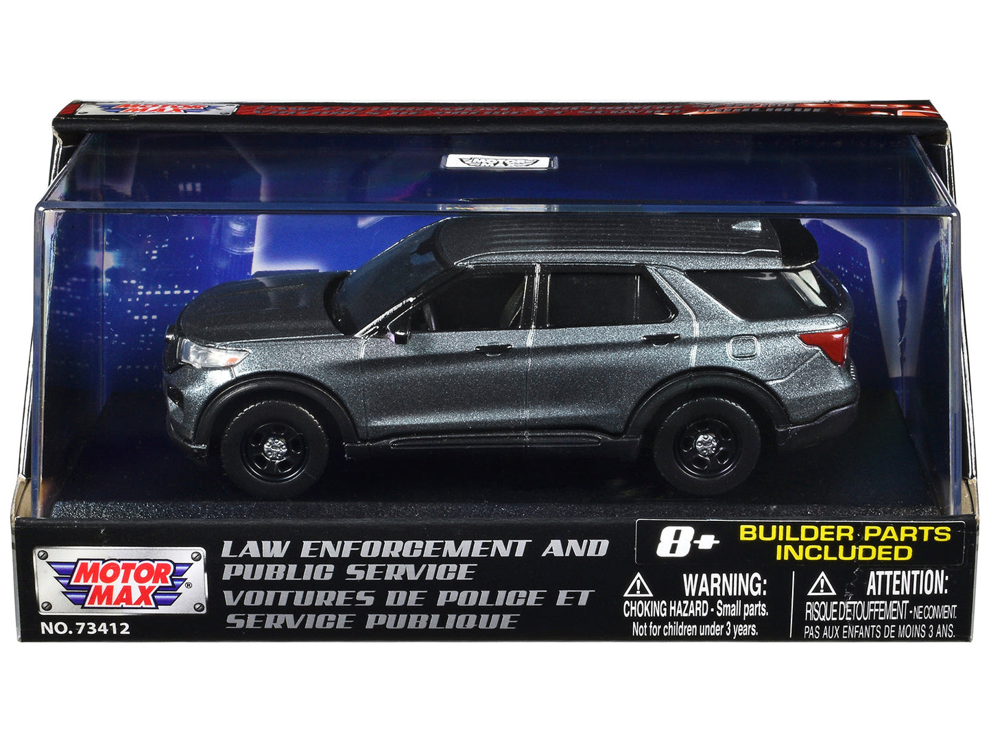 2022 Ford Police Interceptor Utility Gray Metallic Unmarked "Custom Builder's Kit" "Law Enforcement and Public Service" Series 1/43 Diecast Model Car