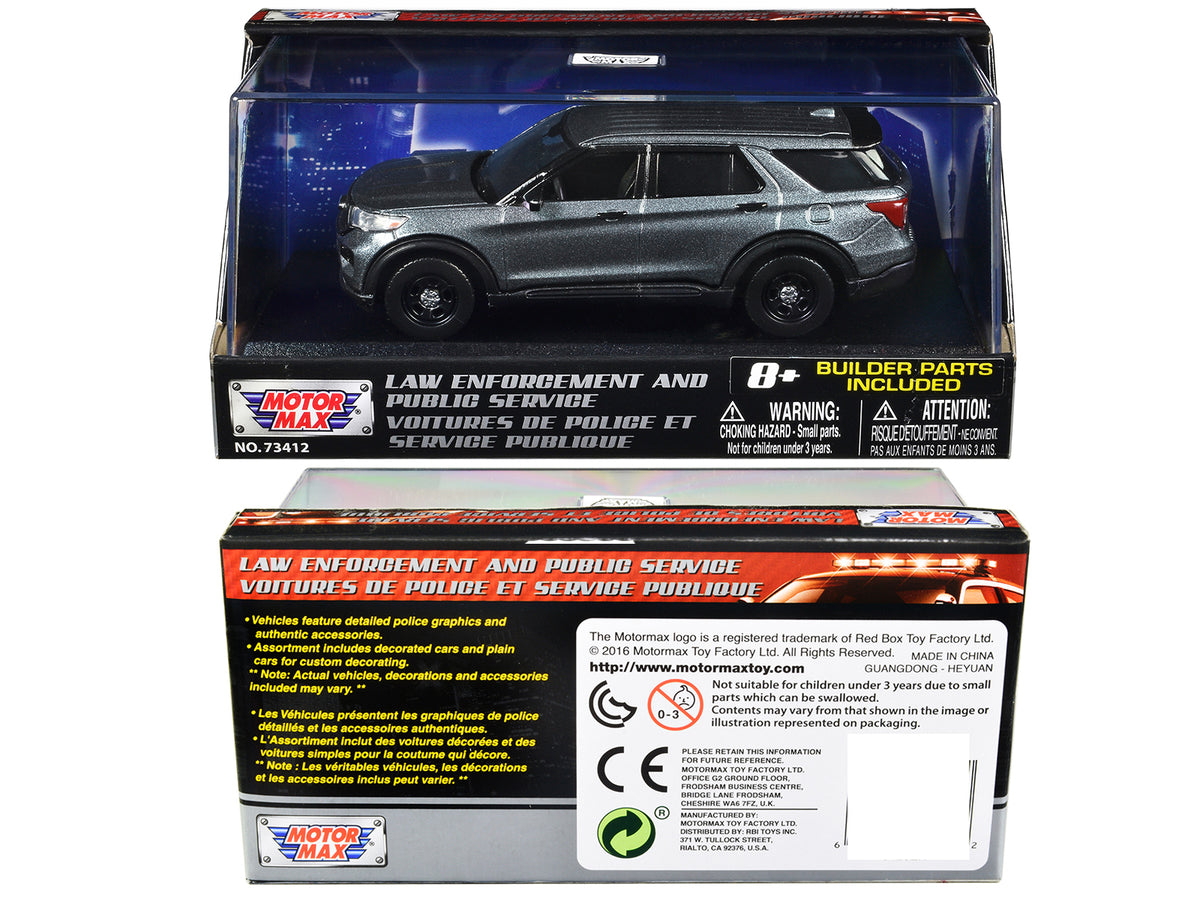 2022 Ford Police Interceptor Utility Gray Metallic Unmarked "Custom Builder's Kit" "Law Enforcement and Public Service" Series 1/43 Diecast Model Car