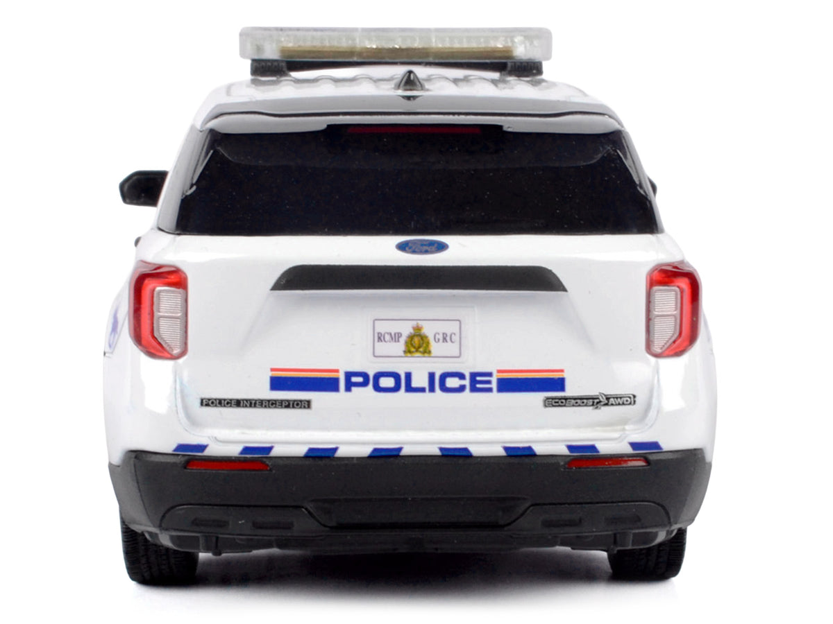 2022 Ford Police Interceptor Utility White "Royal Canadian Mounted Police (RCMP)" with Flashing Light Bar and Front and Rear Lights and Sounds 1/24 Diecast Model Car