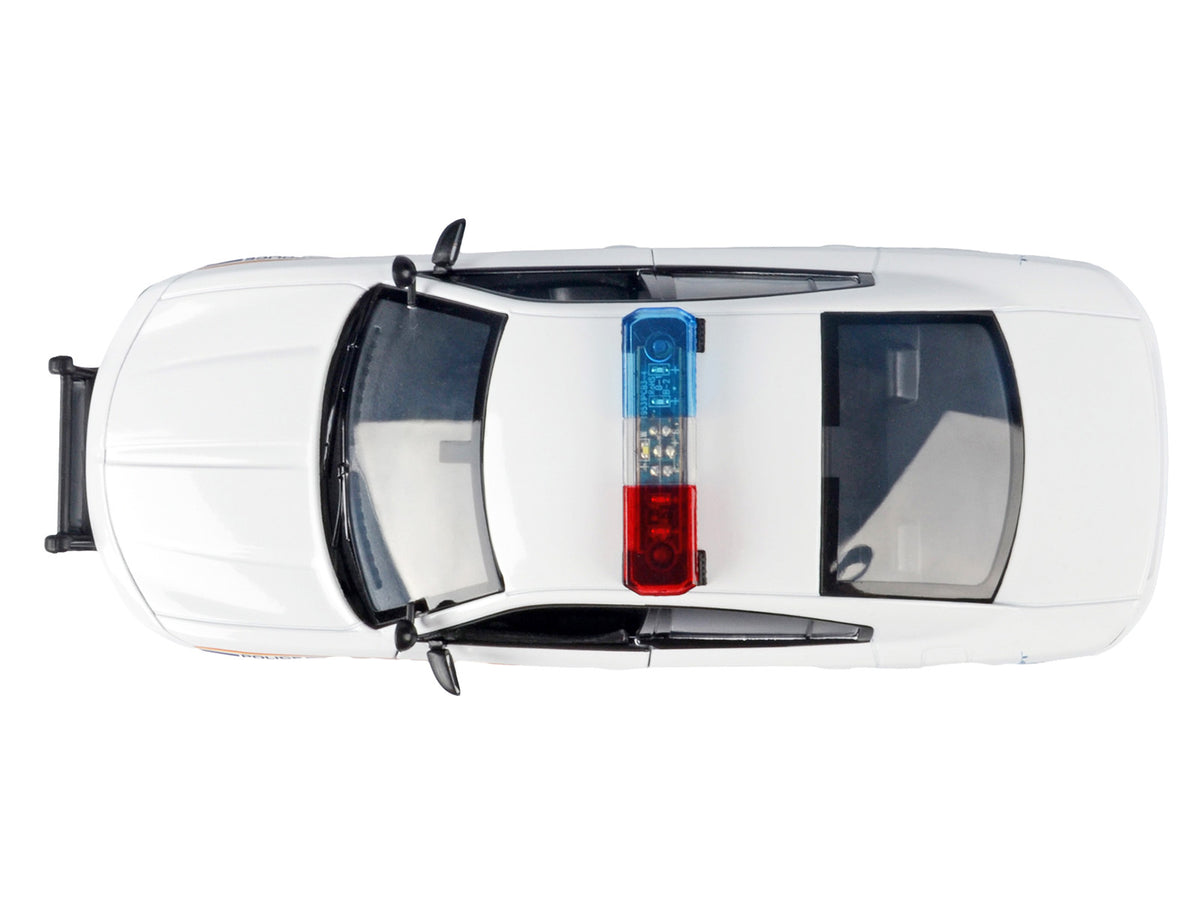 2023 Dodge Charger Pursuit Police Car "Royal Canadian Mounted Police (RCMP)" White with Flashing Light Bar and Front and Rear Lights and Sound 1/24 Diecast Model Car