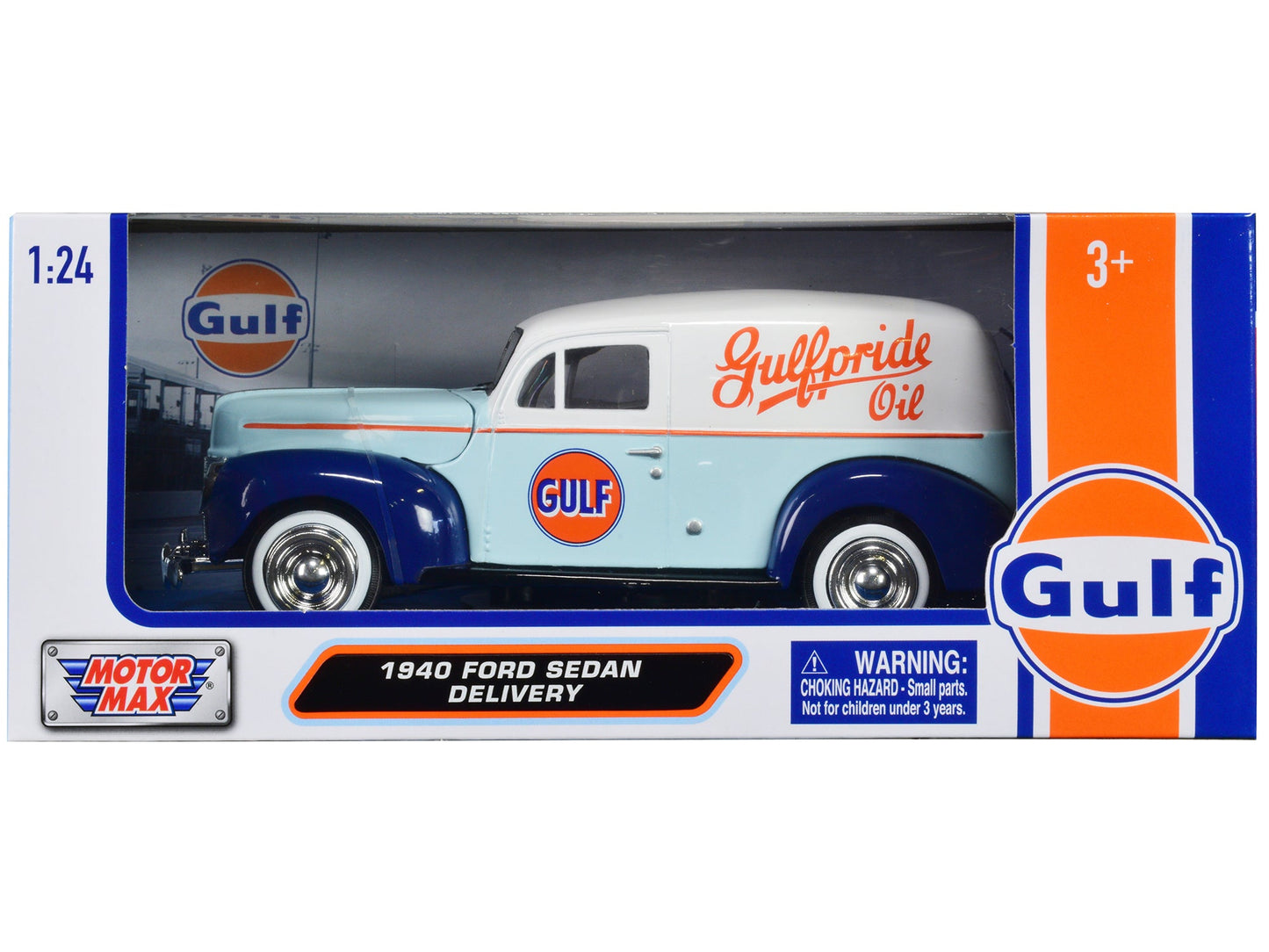1940 Ford Sedan Delivery Light Blue and White "Gulf Oil-Gulfpride" "Gulf Die-Cast Collection" 1/24 Diecast Model Car