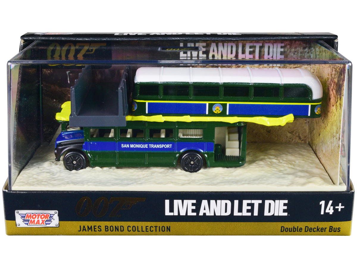 Double Decker Bus "San Monique Transport" "Hitting Bridge Scene" James Bond 007 "Live and Let Die" (1973) Movie with Display "James Bond Collection" Series Diecast Model