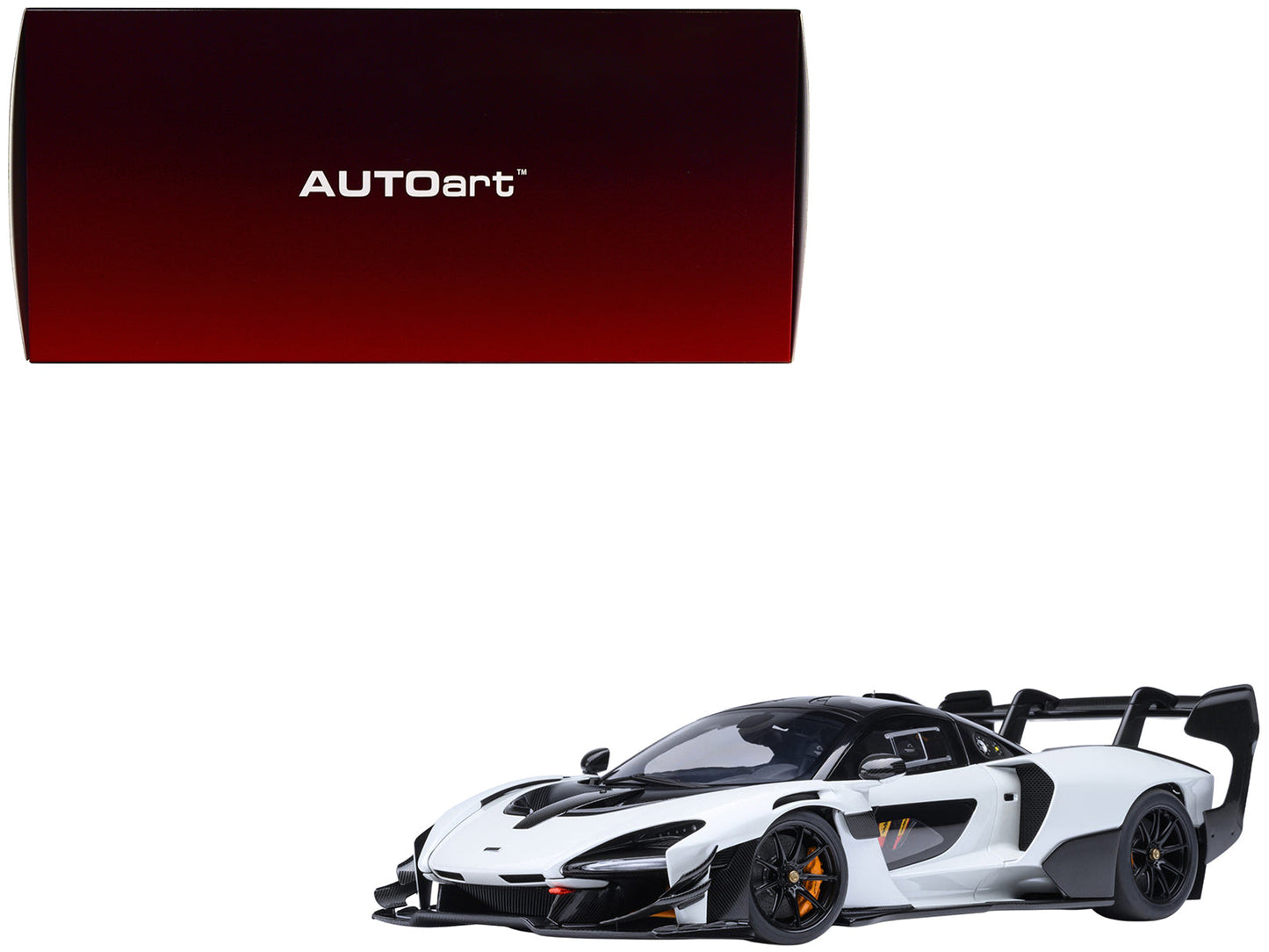 McLaren Senna GTR Silica White with Black Top 1/18 Model Car