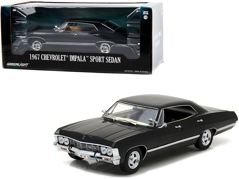 1967 Chevrolet Impala Sport Sedan Tuxedo Black 1/24 Diecast Model Car