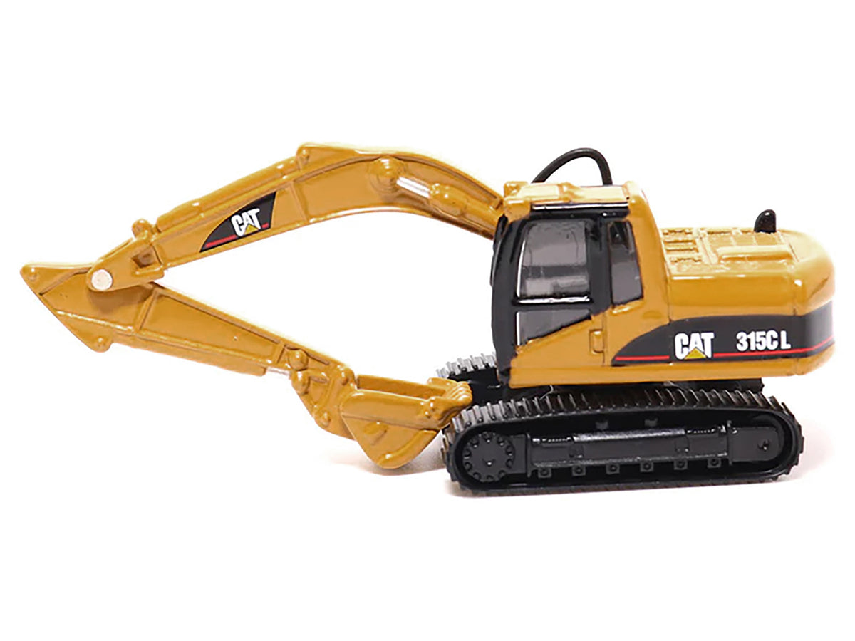 CAT Caterpillar CT660 Day Cab Tractor Blue Metallic with Lowboy Trailer and CAT 315C L Hydraulic Excavator Yellow 1/87 (HO) Diecast Model