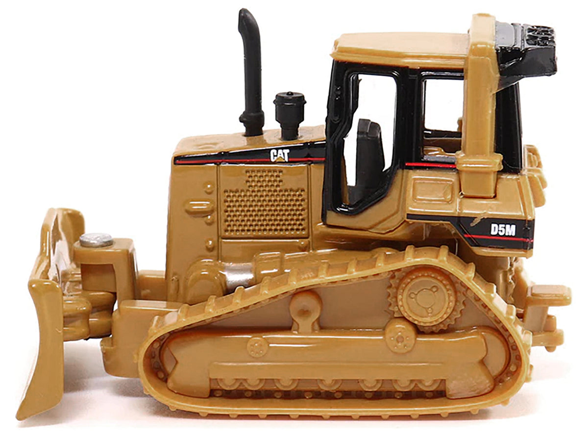Peterbilt 579 UltraLoft Tandem Tractor Red Metallic with Lowboy Trailer and CAT D5M Dozer Yellow 1/87 (HO) Diecast Model