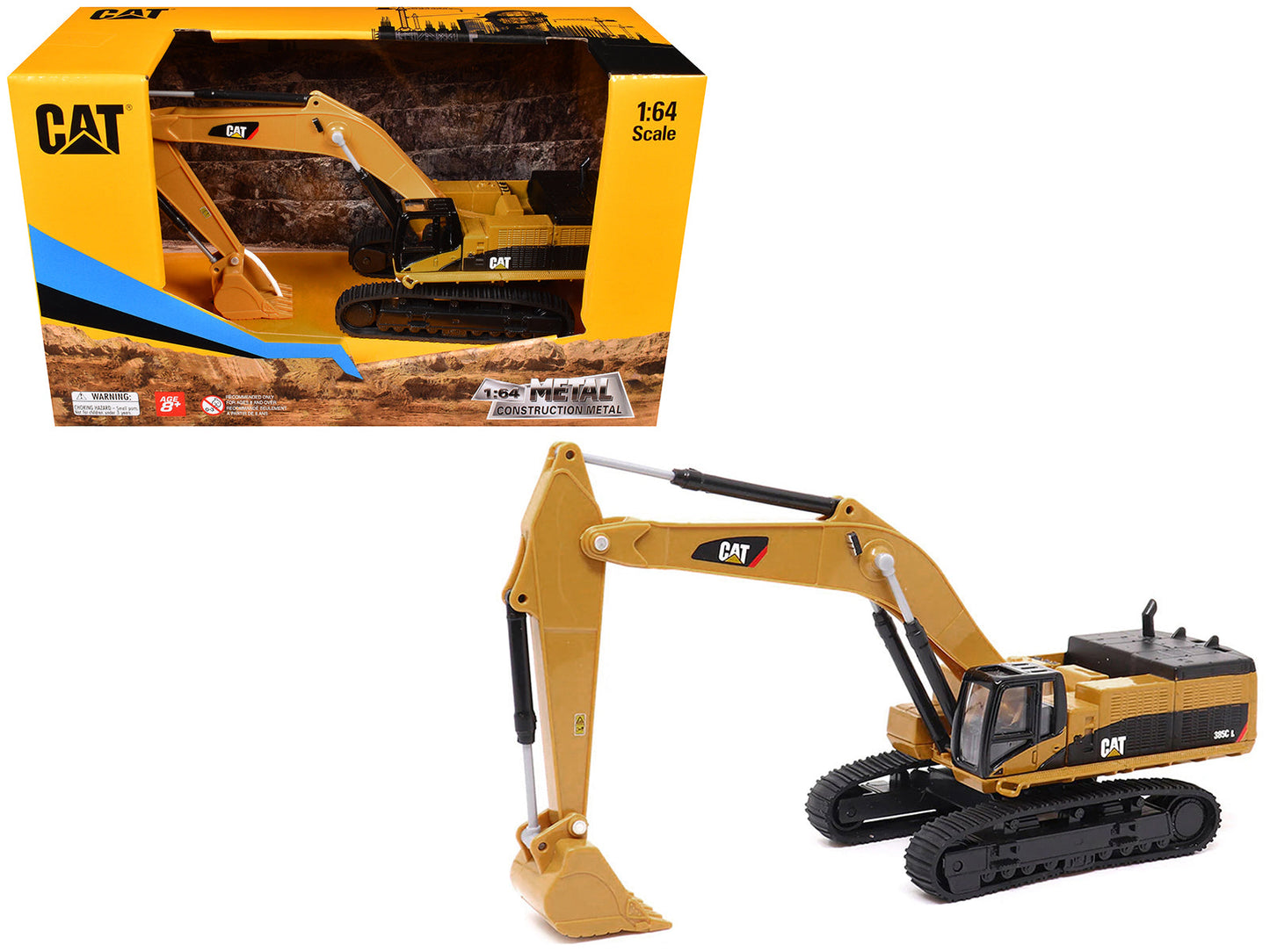 CAT Caterpillar 385C L Hydraulic Excavator Yellow 1/64 Diecast Model