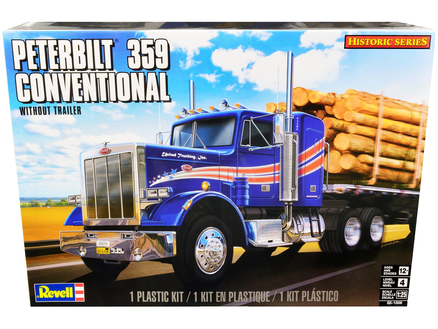 Level 4 Model Kit Peterbilt 359 Conventional Truck Tractor (without Trailer) "Historic Series" 1/25 Scale Model