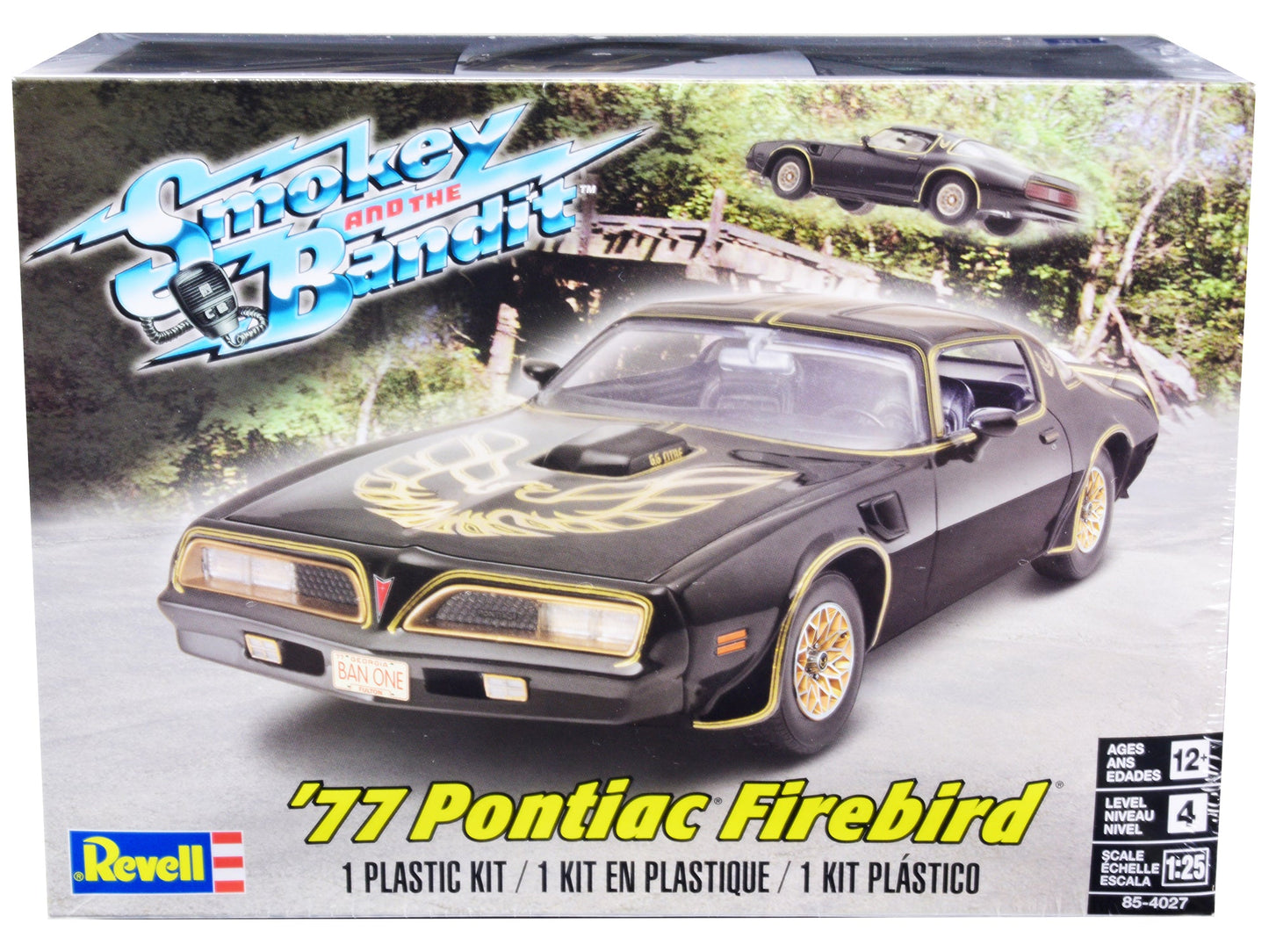 Level 4 Model Kit 1977 Pontiac Firebird "Smokey and the Bandit" (1977) Movie 1/25 Scale Model Car