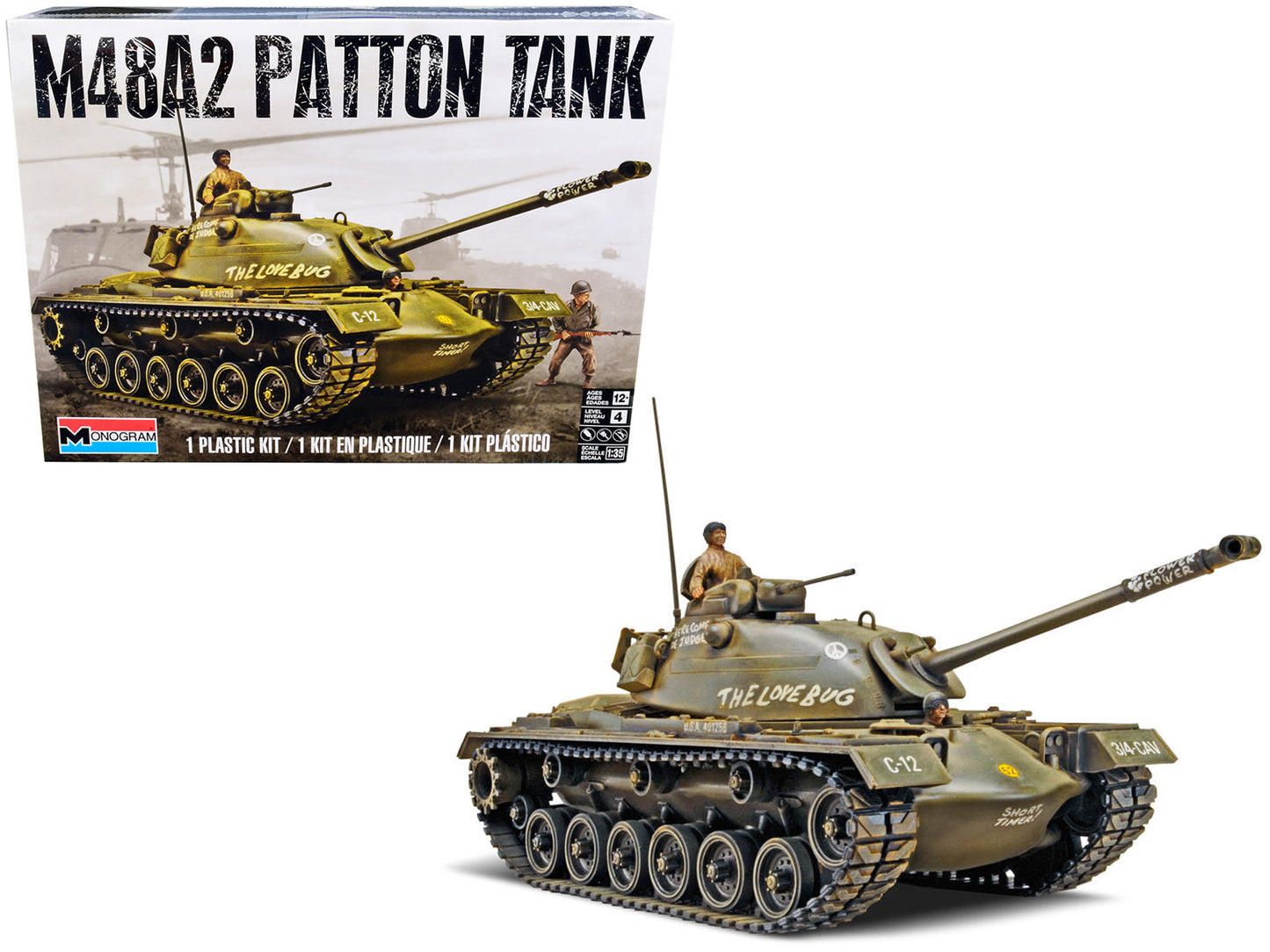 Level 4 Model Kit M48A2 Patton Tank 1/35 Scale Model