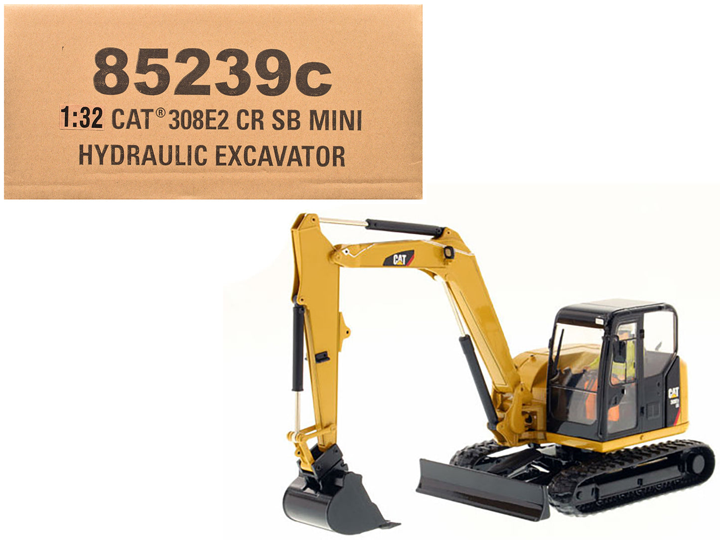 CAT Caterpillar 308E2 CR SB Mini Hydraulic Excavator with Working Tools and Operator "Core Classics" Series 1/32 Diecast Model
