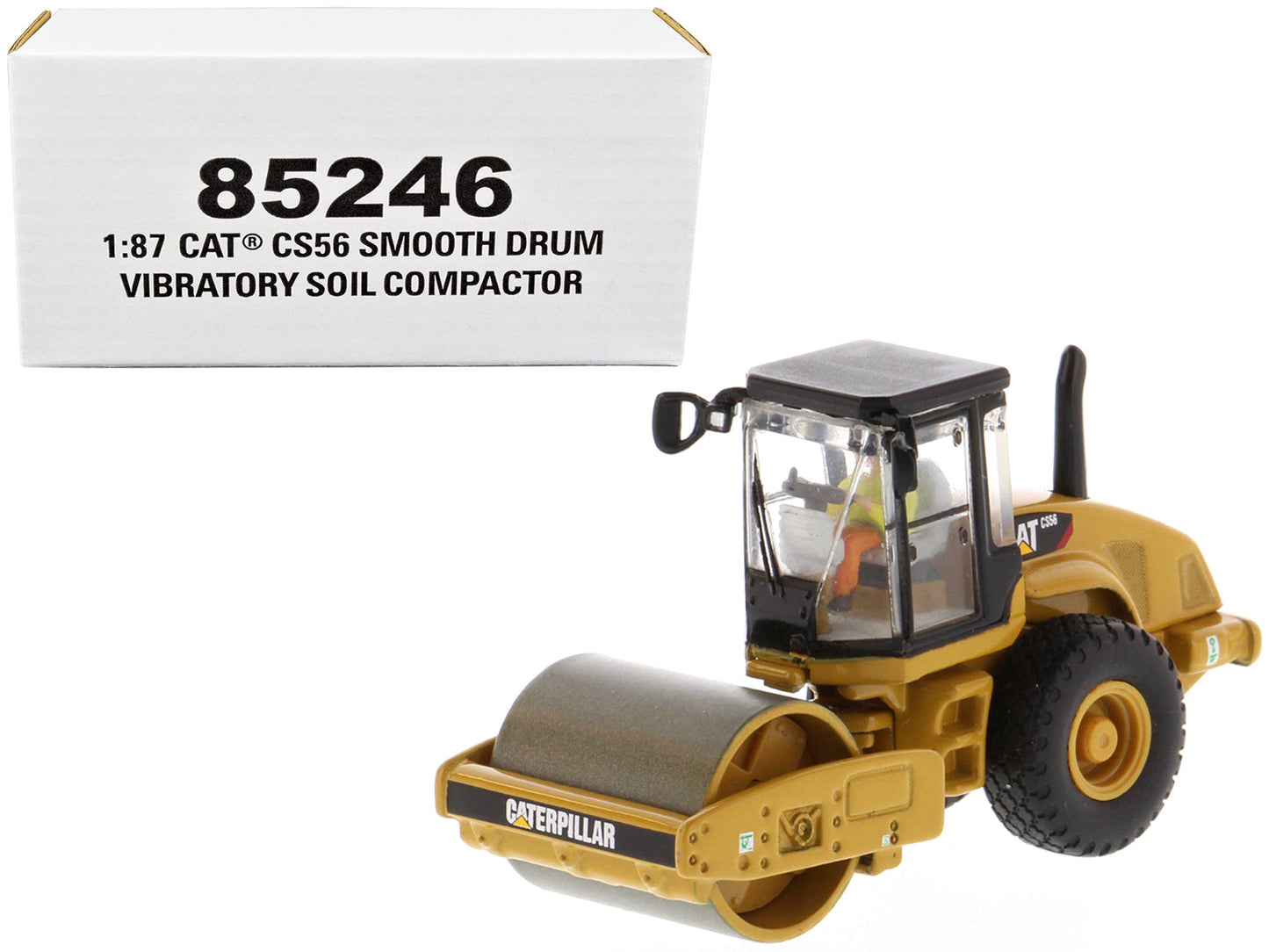 CAT Caterpillar CS56 Smooth Drum Vibratory Soil Compactor with Operator "High Line" Series 1/87 (HO) Scale Diecast Model
