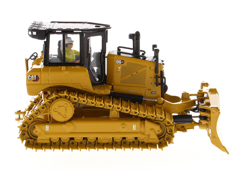 CAT Caterpillar D6 XE LGP Track Type Tractor Dozer with VPAT Blade and Operator "High Line" Series 1/50 Diecast Model
