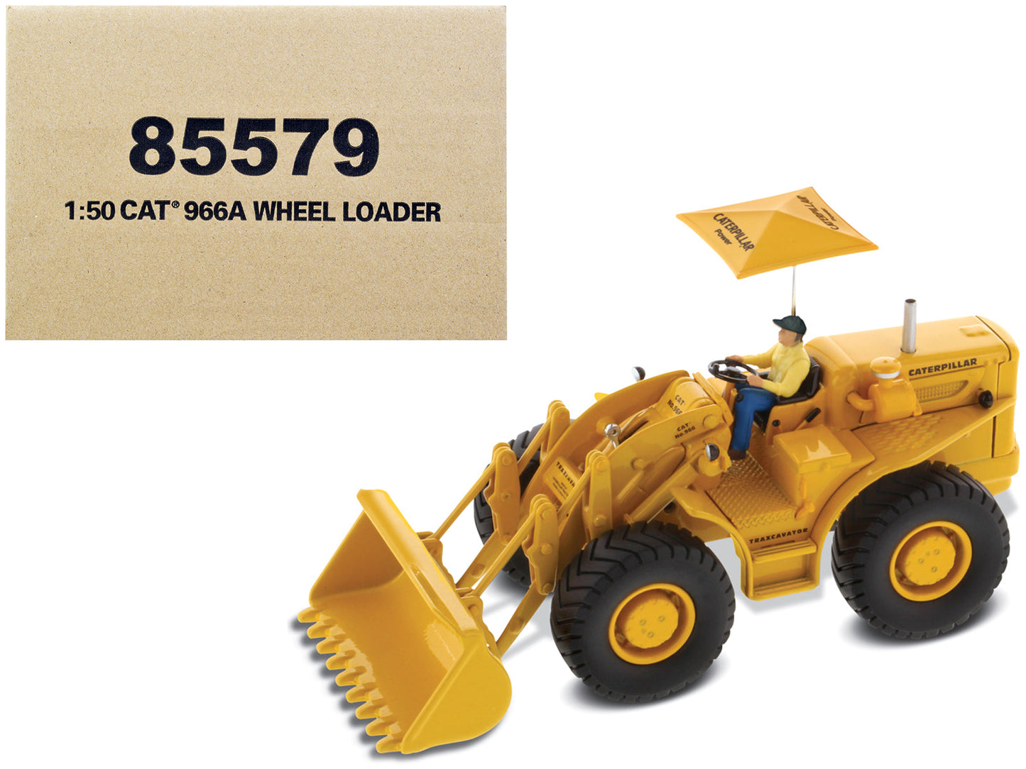 CAT Caterpillar 966A Wheel Loader Yellow with Operator "Vintage Series" 1/50 Diecast Model