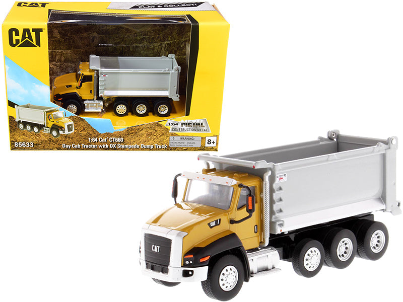 CAT Caterpillar CT660 Day Cab Tractor with OX Stampede Dump Truck "Play & Collect!" Series 1/64 Diecast Model