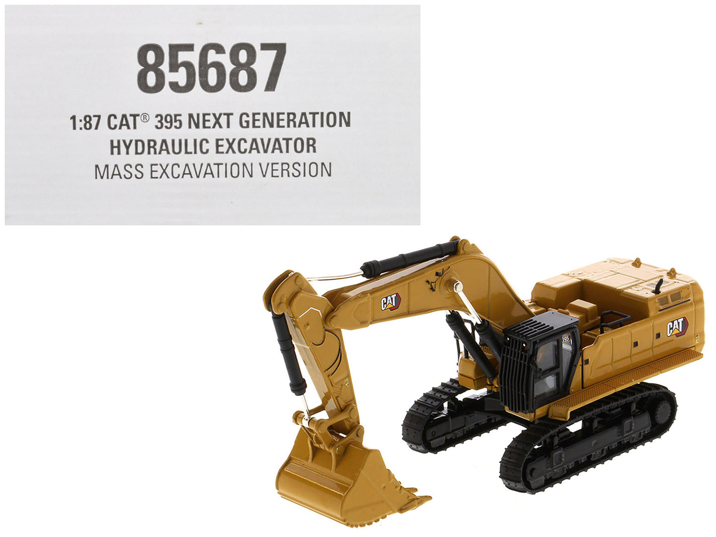 CAT Caterpillar 395 Next-Generation Hydraulic Excavator (Mass Excavation Version) Yellow "High Line Series" 1/87 (HO) Scale Diecast Model
