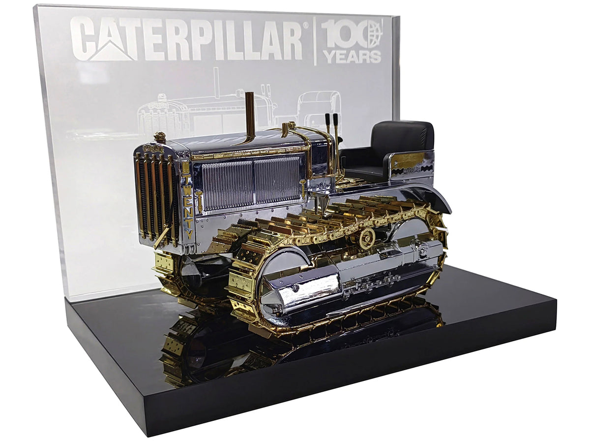 CAT Caterpillar Twenty Tractor "100th Anniversary" Chrome and Gold "Centennial Series" 1/16 Diecast Model