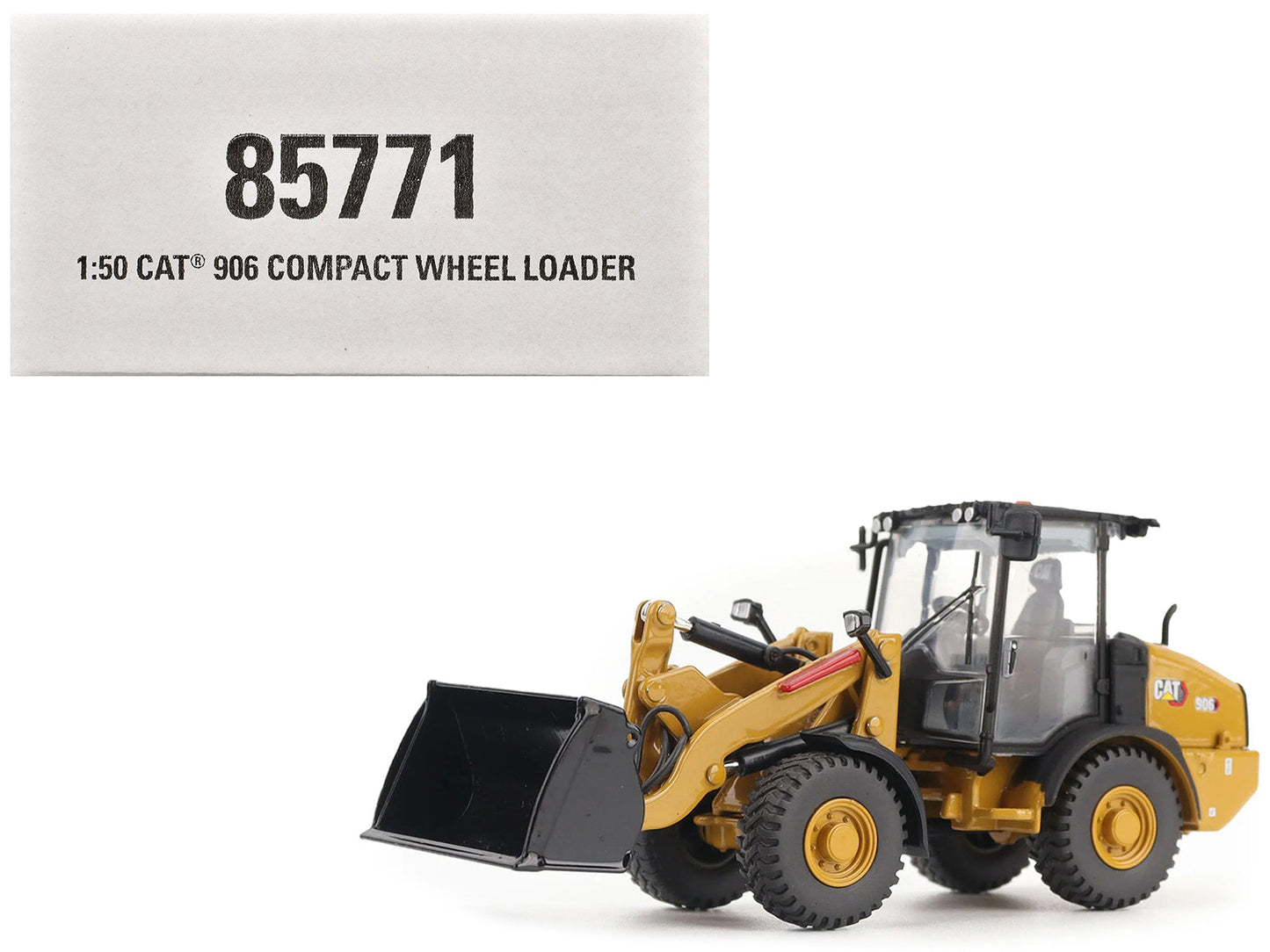 CAT Caterpillar 906 Compact Wheel Loader Yellow with Operator "High Line Series" 1/50 Diecast Model