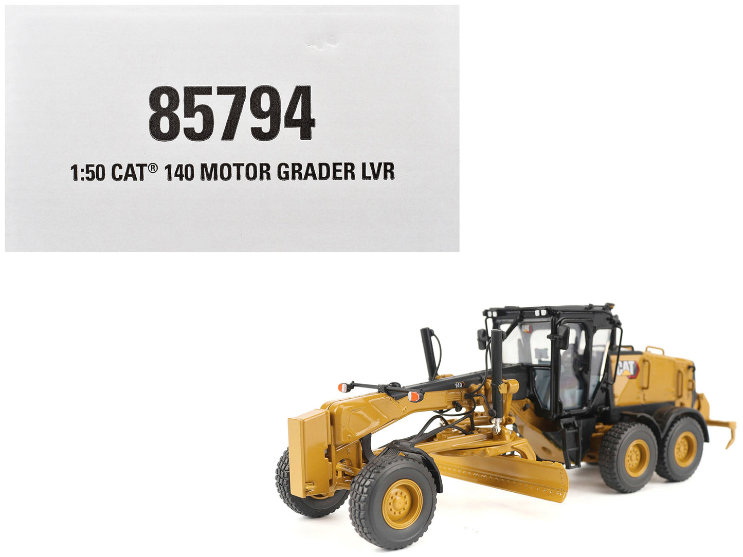 CAT Caterpillar 140 LVR Motor Grader Yellow with Black Top "High Line" Series 1/50 Diecast Model