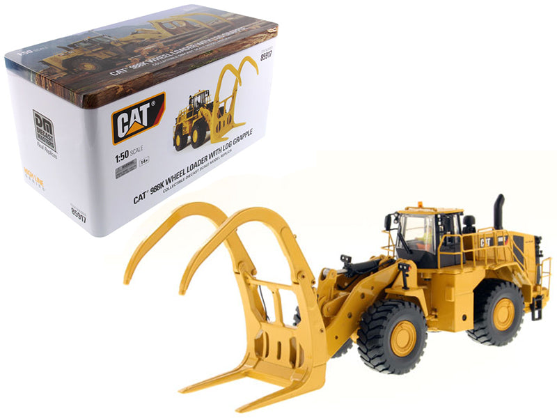 CAT Caterpillar 988K Wheel Loader with Grapple with Operator "High Line Series" 1/50 Diecast Model