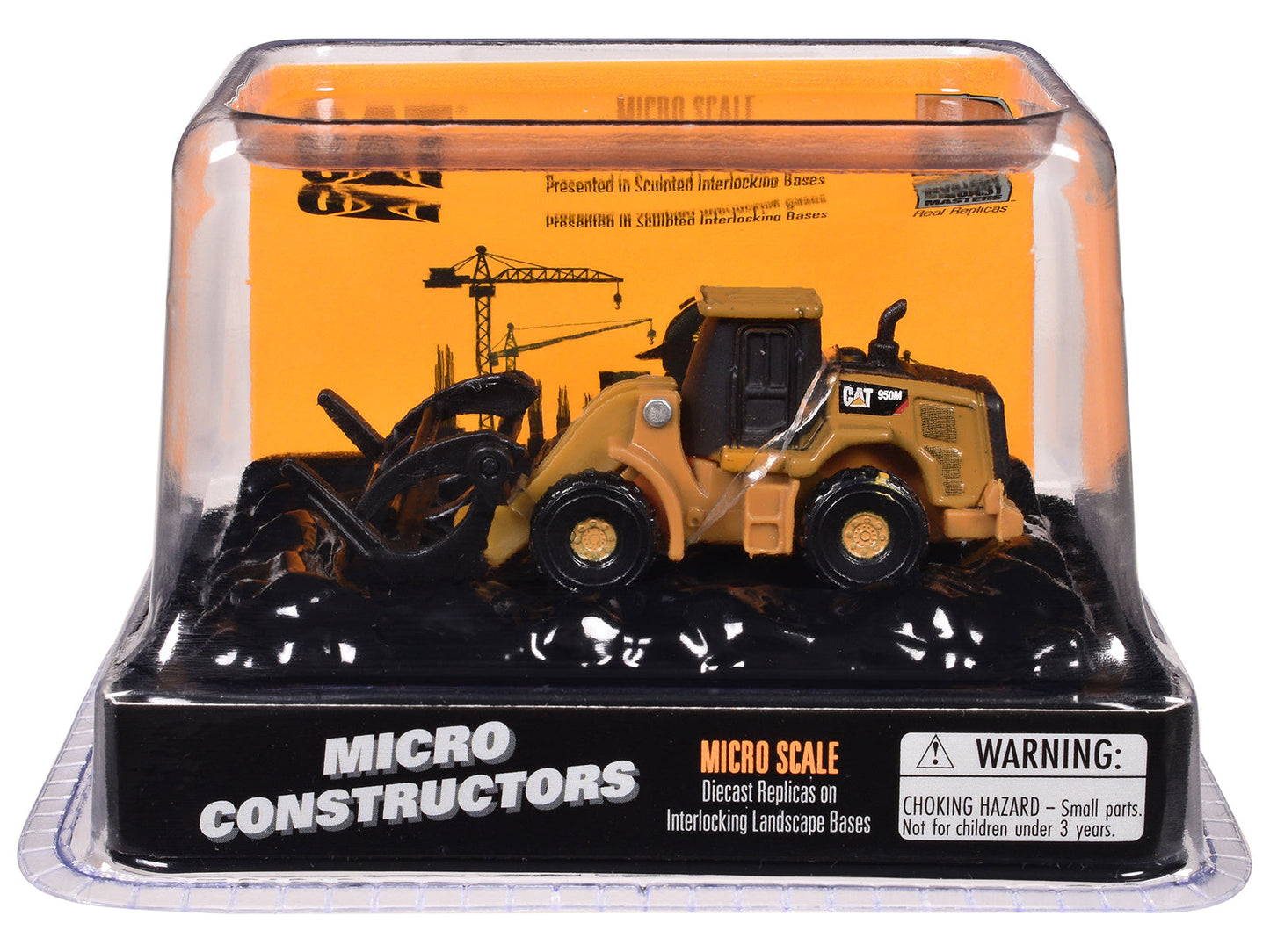 CAT Caterpillar 950M Wheel Loader (Log Fork Version) Yellow "Micro-Constructor" Series Diecast Model