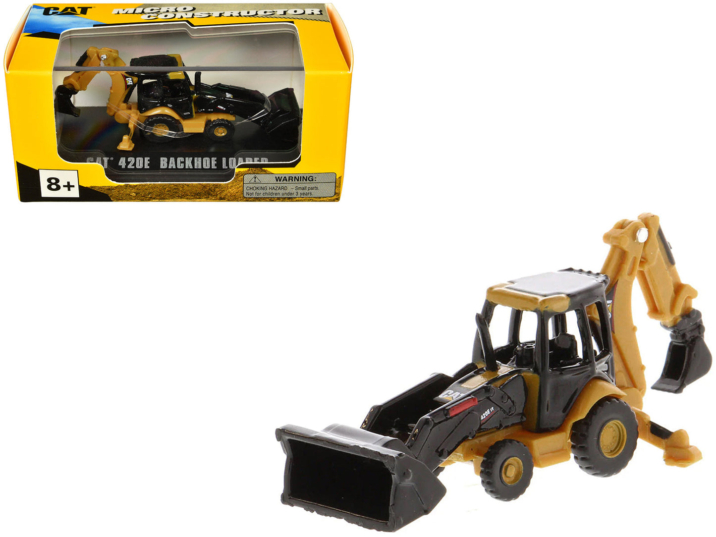 CAT Caterpillar 420E Backhoe Loader Yellow "Micro-Constructor" Series Diecast Model