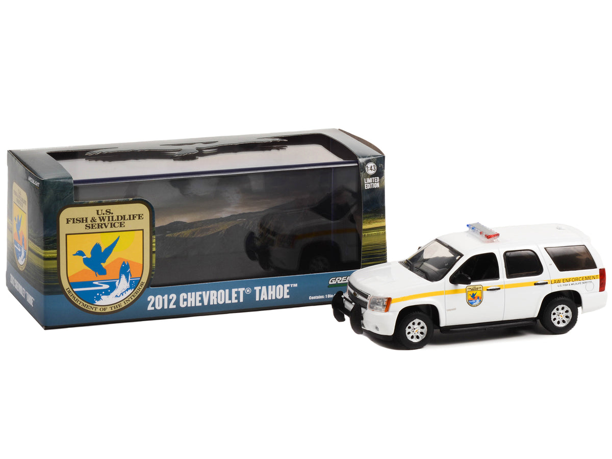 2012 Chevrolet Tahoe White with Yellow Stripes "U.S. Fish & Wildlife Service Law Enforcement" 1/43 Diecast Model Car