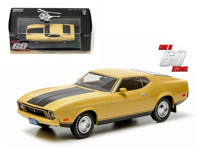 1973 Ford Mustang Mach 1 Yellow "Eleanor" "Gone in Sixty Seconds" Movie (1974) 1/43 Diecast Model Car