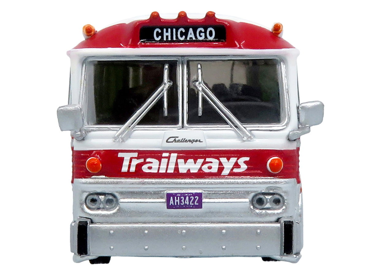 1964 MCI MC-5A Coach Bus "Trailways Chicago" White with Red Stripes "Vintage Bus & Motorcoach Collection" Limited Edition to 504 pieces Worldwide 1/87 (HO) Diecast Model