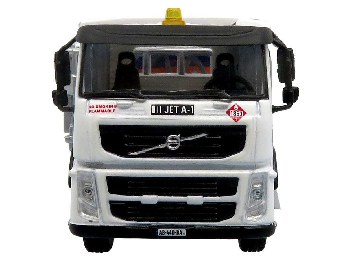 Volvo FM500 with Esterer Aviation Refueling Tanker Truck "Gulf Aviation" White with Blue Stripes Limited Edition 1/87 (HO) Diecast Model