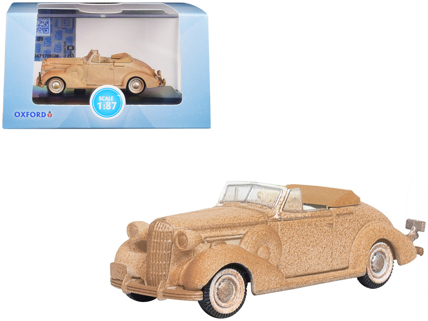 1936 Buick Special Convertible Coupe Beige (Rusted) "Junkyard Project" 1/87 (HO) Scale Diecast Model Car