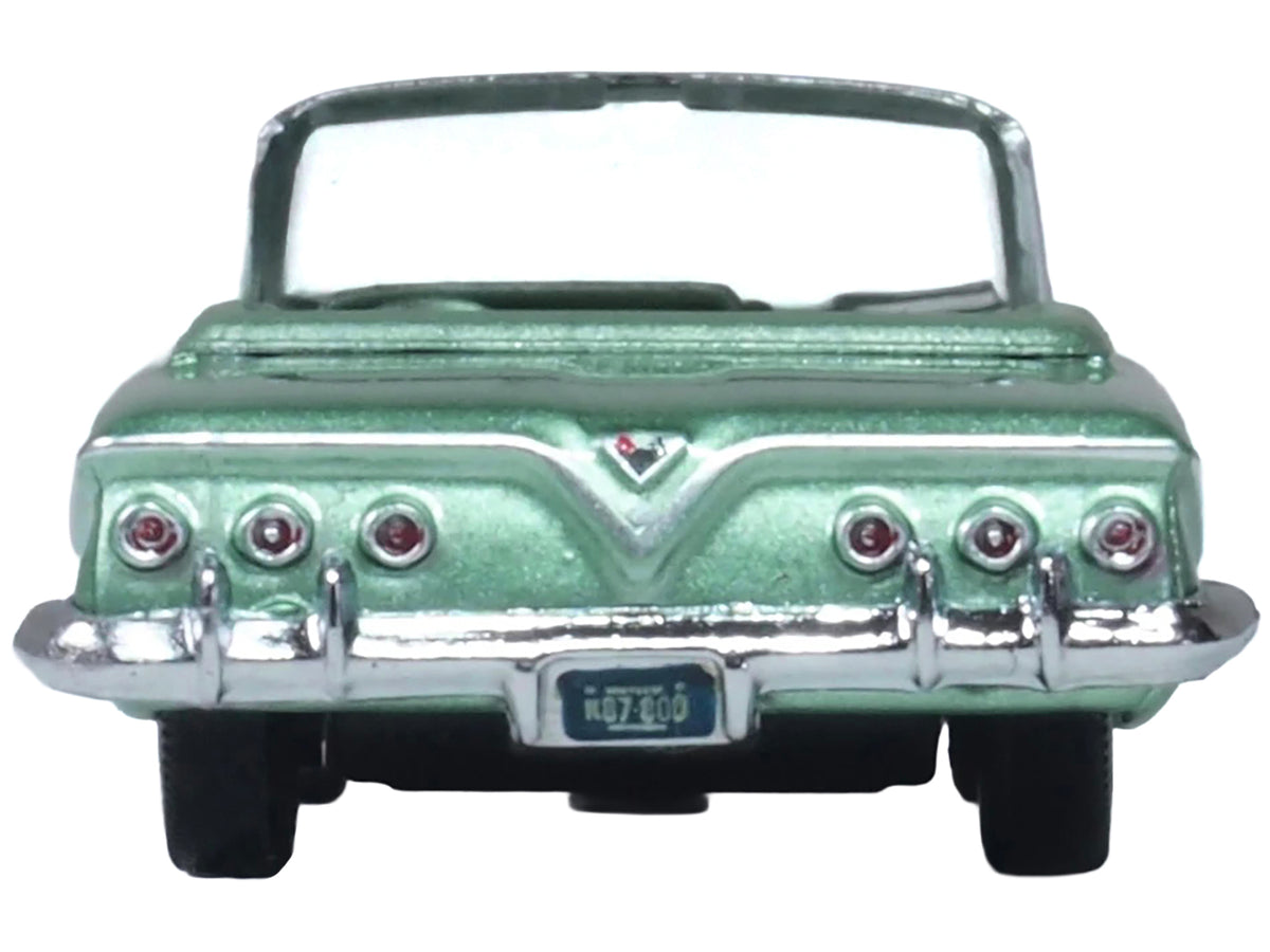 1961 Chevrolet Impala Convertible Arbor Green Metallic with Green Interior 1/87 (HO) Scale Diecast Model Car