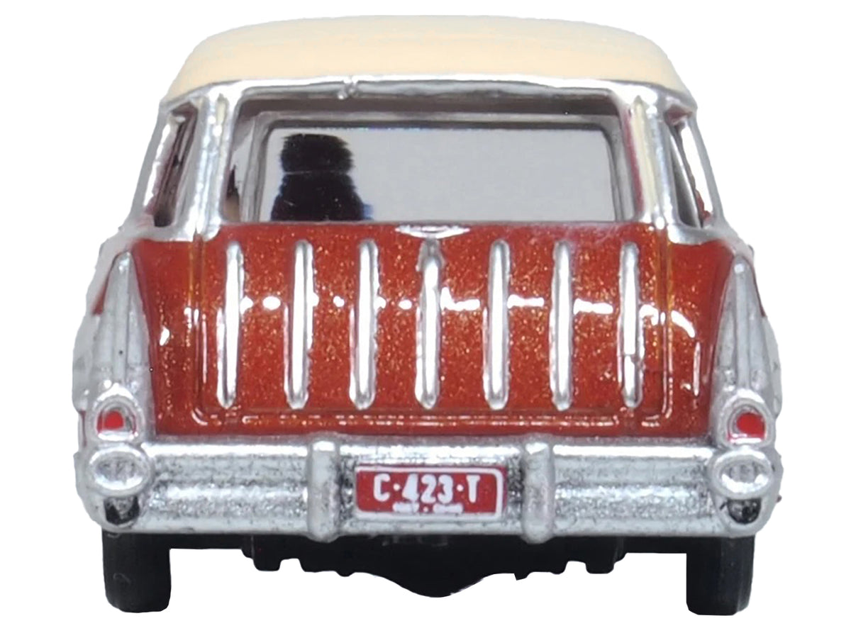 1957 Chevrolet Nomad Adobe Beige with Sierra Gold Top 1/87 (HO) Scale Diecast Model Car