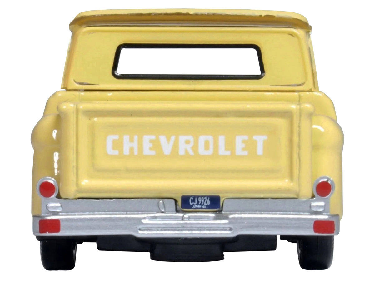 1965 Chevrolet C10 Stepside Pickup Truck Yellow 1/87 (HO) Scale Diecast Model Car