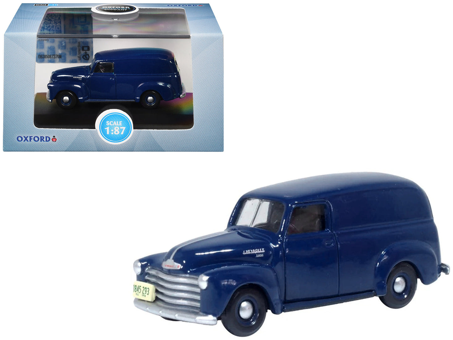 1950 Chevrolet Panel Van Mariner Blue 1/87 (HO) Scale Diecast Model Car