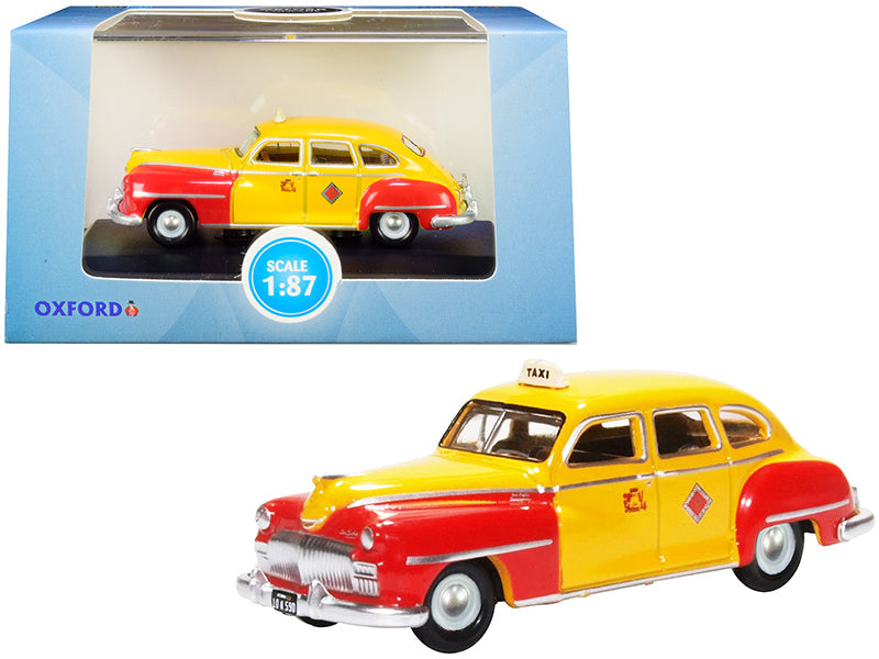 1946-1948 DeSoto Suburban Yellow and Red "San Francisco Taxi" "The Godfather" Movie 1/87 (HO) Scale Diecast Model Car