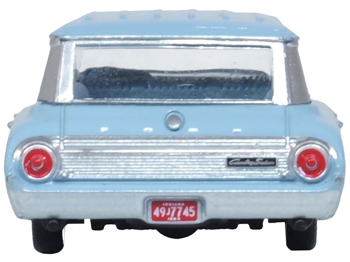 1964 Ford Country Sedan Skylight Blue 1/87 (HO) Scale Diecast Model Car