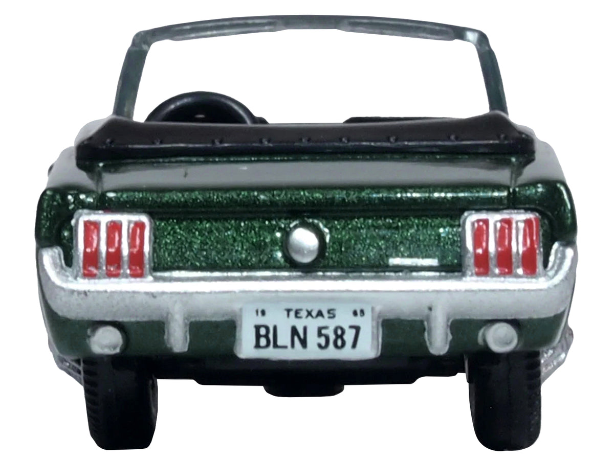 1965 Ford Mustang Convertible Ivy Green Metallic 1/87 (HO) Scale Diecast Model Car