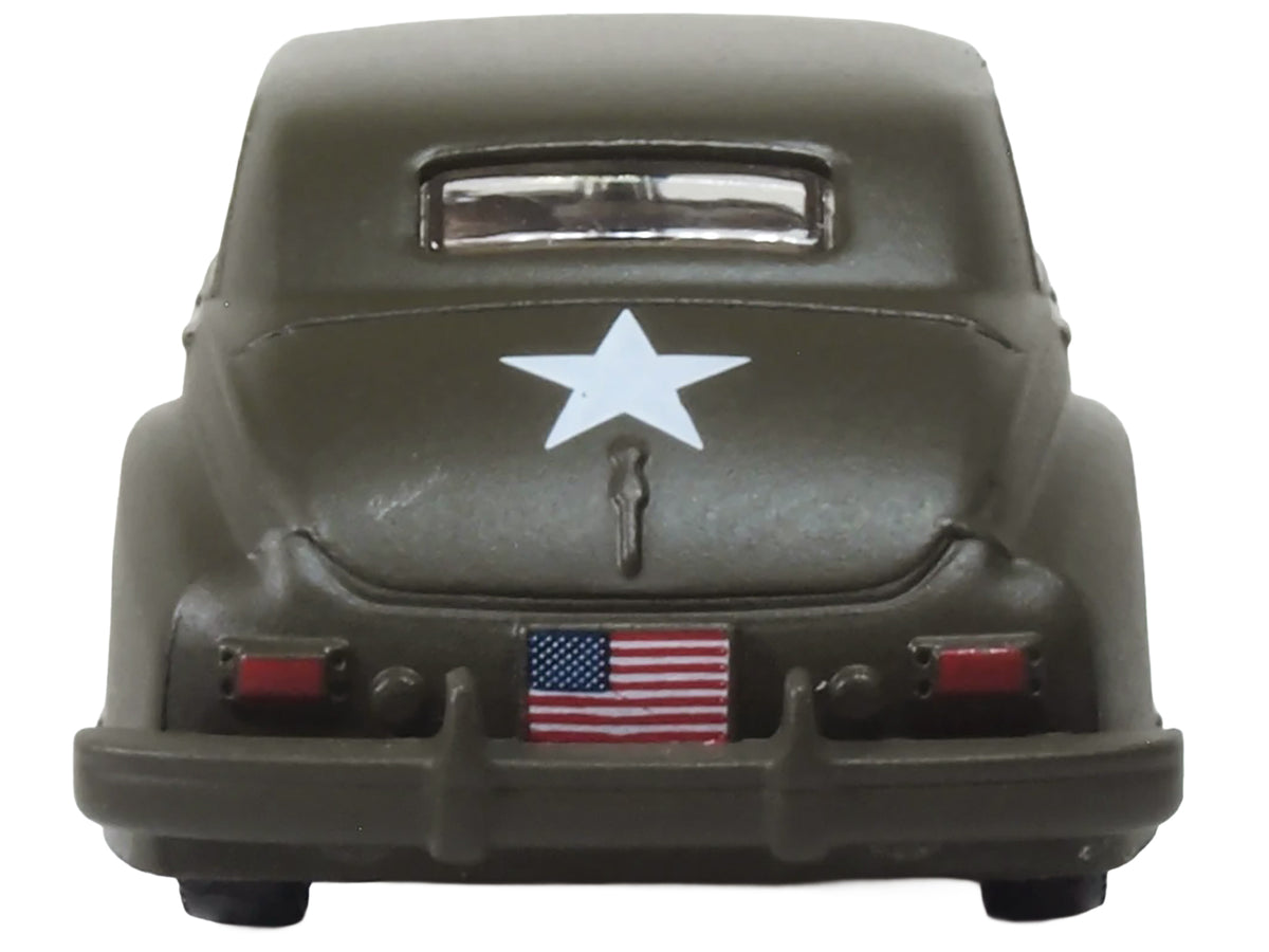 1942 Packard Clipper Touring Sedan "US Army Staff Car" Olive Drab 1/87 (HO) Scale Diecast Model Car