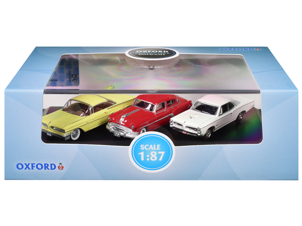 Pontiac Set of 3 Cars "100th Anniversary 2026" 1/87 (HO) Scale Diecast Model Cars