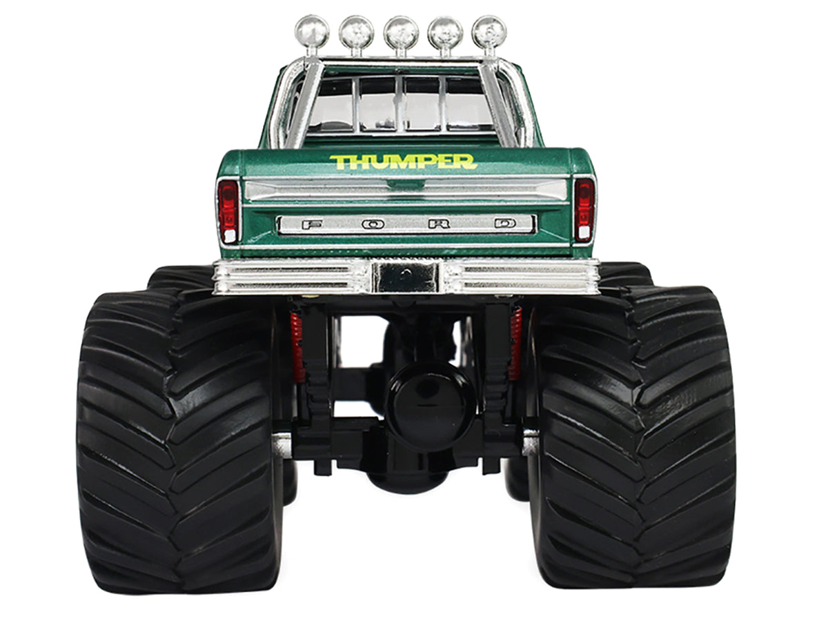 1975 Ford F-250 Monster Truck with 66-Inch Tires "Thumper" Green Metallic "Kings of Crunch" Series 1/43 Diecast Model Car